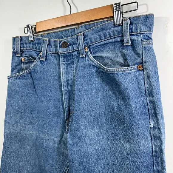 Vintage Levis 505 Orange Tab USA Denim Jeans 32 x 29 70s Straight